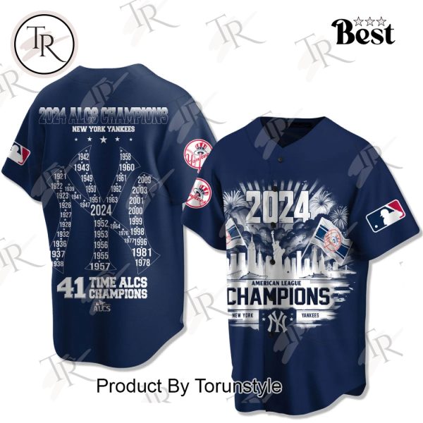 2024 New York Yankees 41 Time ALCS Champions Baseball Jersey – Navy