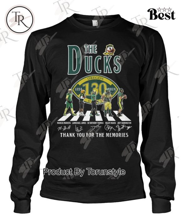 Oregon Ducks 130th Anniversary 1894-2024 Thank You For The Memories T-Shirt