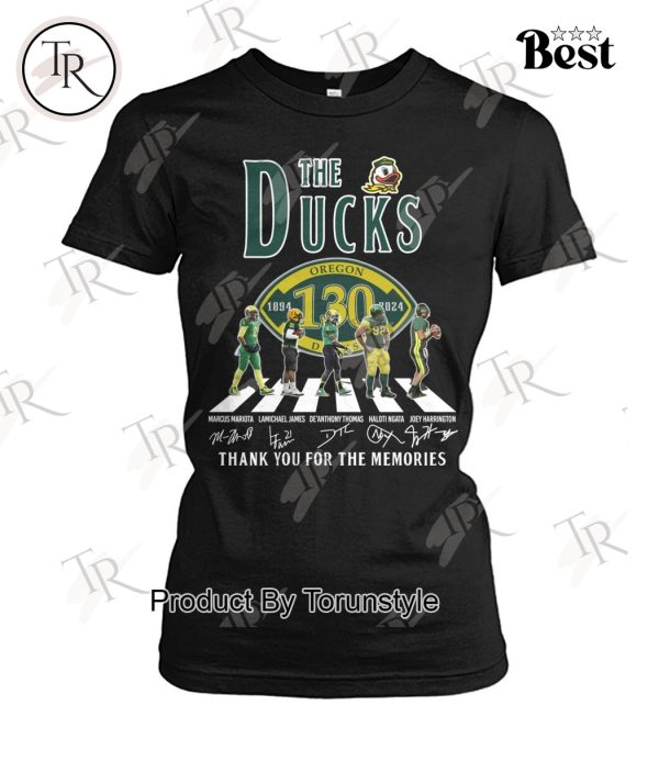 Oregon Ducks 130th Anniversary 1894-2024 Thank You For The Memories T-Shirt