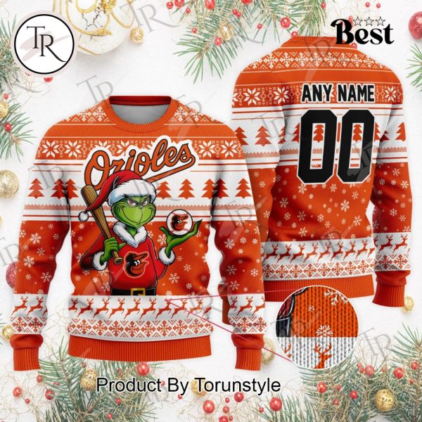 MLB Baltimore Orioles Grinch Christmas Sweater Design