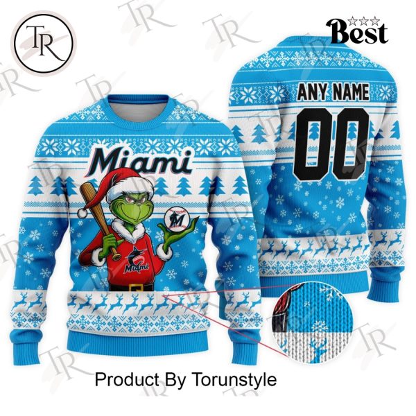 MLB Miami Marlins Grinch Christmas Sweater Design