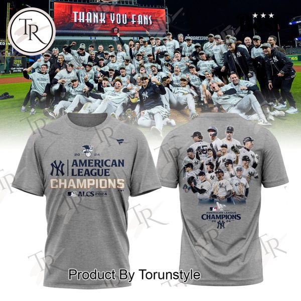 New York Yankees 2024 American League Champions Fanatics Heather Gray Hoodie