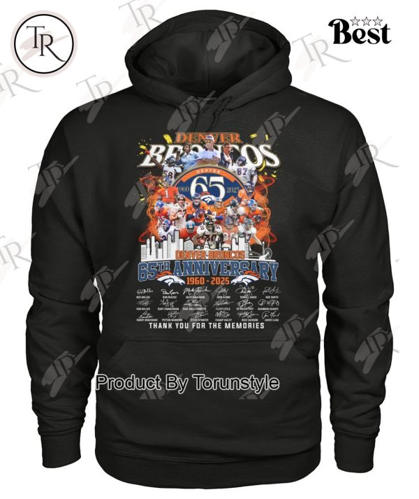 Denver Broncos 65th Anniversary 1960 – 2025 Thank You For The Memories T-Shirt