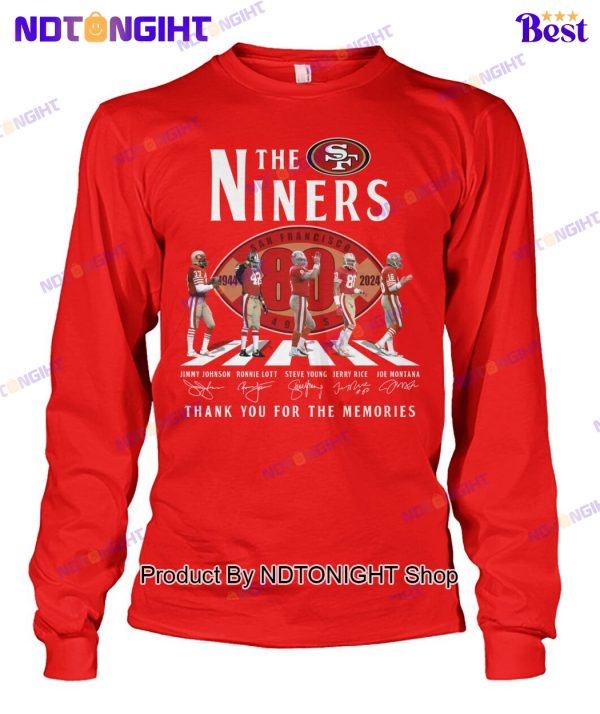 San Francisco 49ers 80th Anniversary Thank You For The Memories Unisex T-Shirt