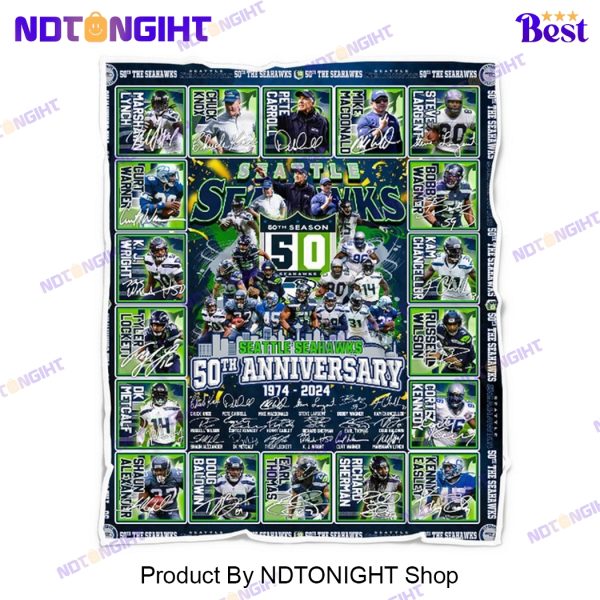 Seattle Seahawks 50th Anniversary 1974 – 2024 Blanket