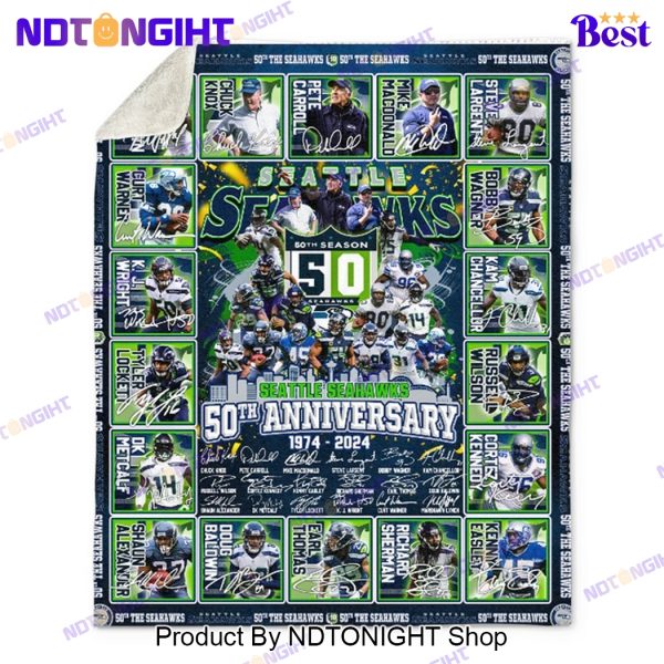 Seattle Seahawks 50th Anniversary 1974 – 2024 Blanket