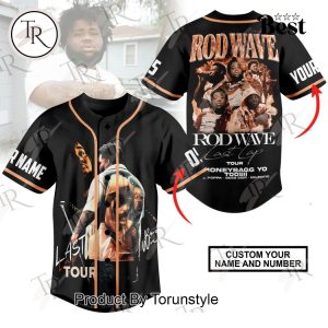 Rod Wave Last Lap Tour Moneybagg Yo, Toosii, Lil Poppa, Dess Dior, and Eelmatic Custom Baseball Jersey