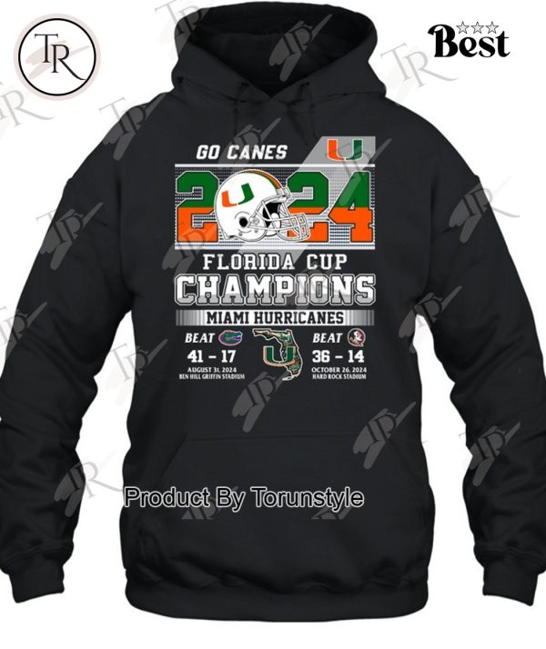 2024 Florida Cup Champions Miami Hurricanes T-Shirt