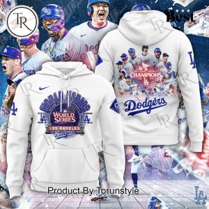 Los Angeles Dodgers 2024 National League Champions, World Series Hoodie, Longpants, Cap – White