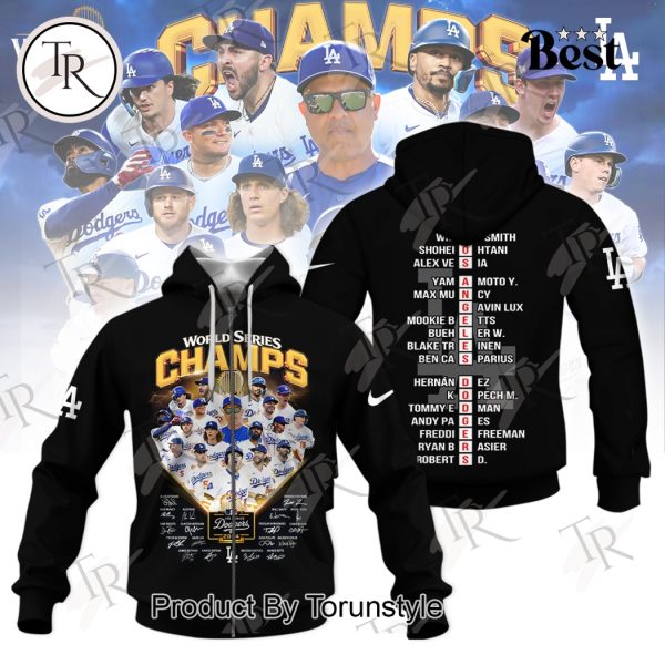 World Series Champs Los Angeles Dodgers 2024 Hoodie – Black