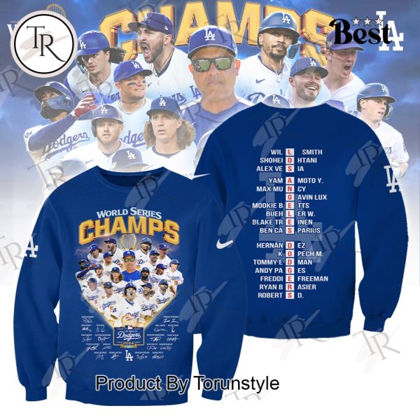 World Series Champs Los Angeles Dodgers 2024 Hoodie – Blue