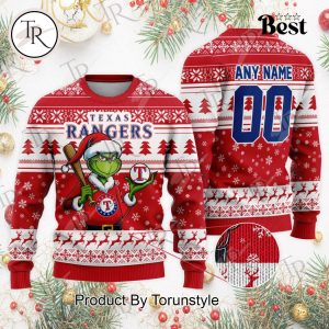 MLB Texas Rangers Grinch Christmas Sweater Design