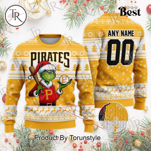 MLB Pittsburgh Pirates Grinch Christmas Sweater Design