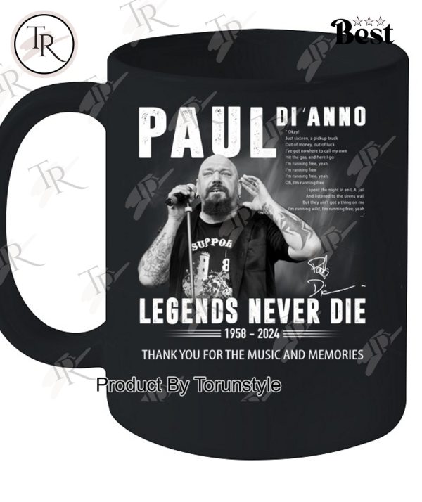 Paul Di’Anno Legends Never Die 1958-2024 Thank You For The Music And Memories T-Shirt