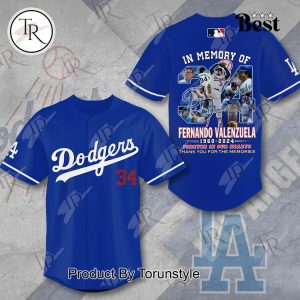 In Memory Of Fernando Valenzuela 1960-2024 Forever In Our Hearts Thank You For The Memories Baseball Jersey