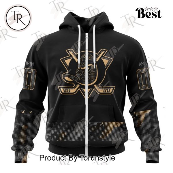 NHL Anaheim Ducks Personalized Military Appreciation Design Hoodie