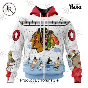 NHL Chicago Blackhawks Special Peanuts Ice Skating Design Hoodie