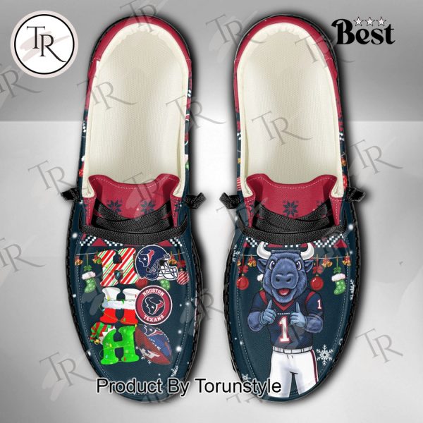 NFL Houston Texans Ho Ho Ho Christmas Custom Name Hey Dude Shoes