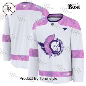 NHL Ottawa Senators 2024 Hockey Fights Cancer Practice Jersey – White