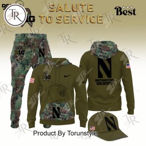 Northwestern Wildcats Camo 2024 Salute to Service Combo Hoodie, Longpants, Cap