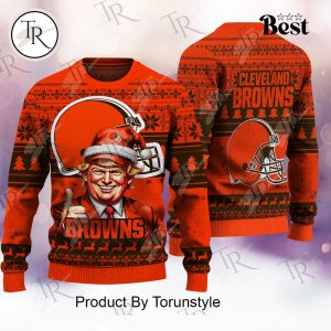 Cleveland Browns Christmas Donald Trump Knitted Sweater