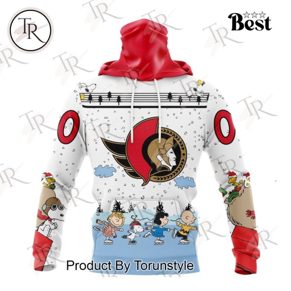 NHL Ottawa Senators Special Peanuts Ice Skating Design Hoodie