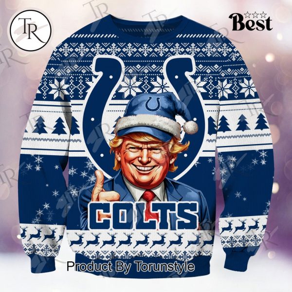 Indianapolis Colts Christmas Donald Trump Knitted Sweater