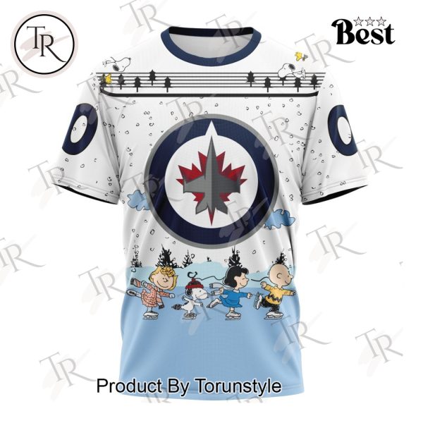 NHL Winnipeg Jets Special Peanuts Ice Skating Design Hoodie