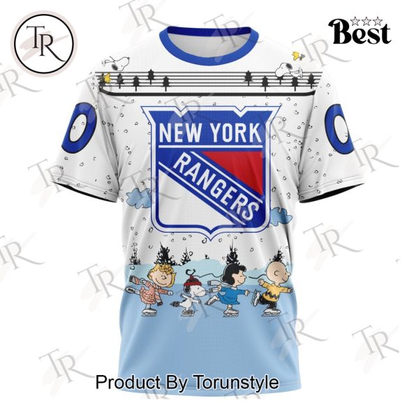 NHL New York Rangers Special Peanuts Ice Skating Design Hoodie