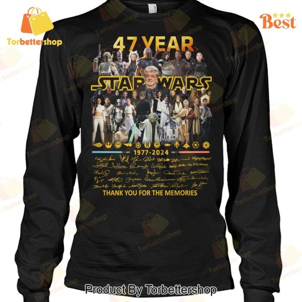 47 Years Star Wars 1977-2024 Signature Thank You For The Memories Unisex T-Shirt