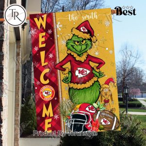 NFL Kansas City Chiefs Football Grinch Welcome Christmas Garden Flag – Custom Name