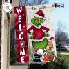 NCAA West Virginia Mountaineers Football Grinch Welcome Christmas Garden Flag – Custom Name