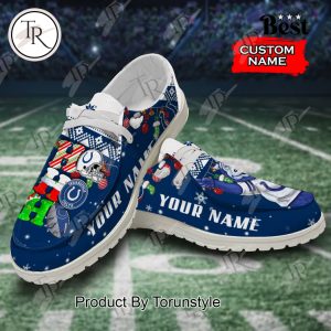 NFL Indianapolis Colts Ho Ho Ho Christmas Custom Name Hey Dude Shoes