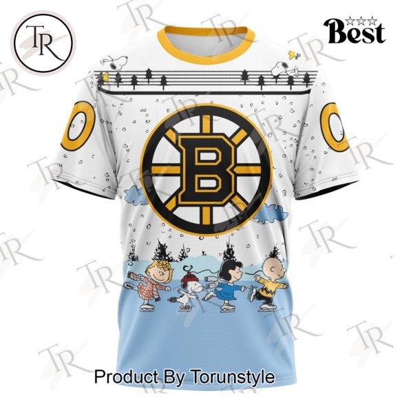 NHL Boston Bruins Special Peanuts Ice Skating Design Hoodie