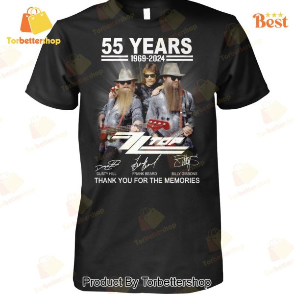 55 Years 1969-2024 ZZ Top Signature Thank You For The Memories Unisex T-Shirt