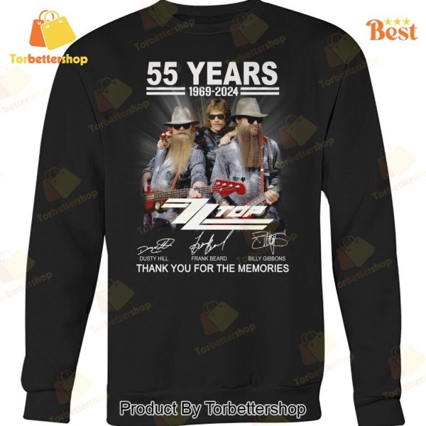 55 Years 1969-2024 ZZ Top Signature Thank You For The Memories Unisex T-Shirt