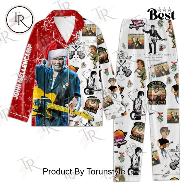 John Mellencamp Christmas Button Down Pajamas Set