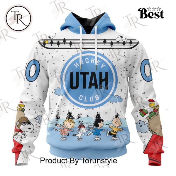 NHL Utah Hockey Club Special Peanuts Ice Skating Design Hoodie