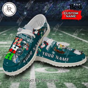 NFL Philadelphia Eagles Ho Ho Ho Christmas Custom Name Hey Dude Shoes