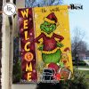 NCAA UCF Knights Football Grinch Welcome Christmas Garden Flag – Custom Name