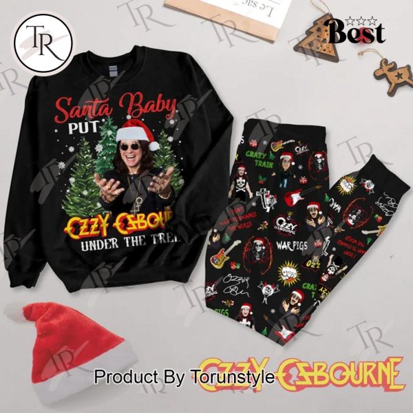 Santa Baby Put Ozzy Osbourne Under The Tree Merry Christmas Pajamas Set