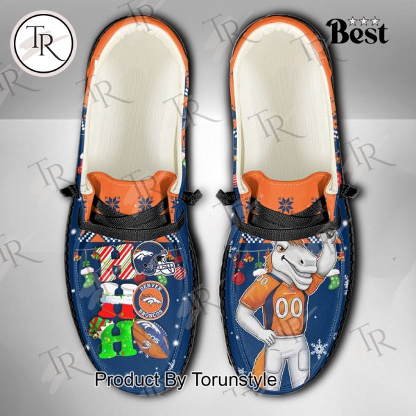 NFL Denver Broncos Ho Ho Ho Christmas Custom Name Hey Dude Shoes