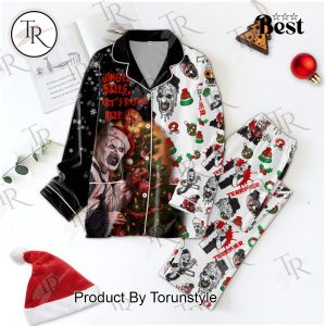 Terrifier Art’s Rasing Hell Merry Christmas Button Down Pajamas Set