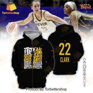 Caitlin Clark Indiana Fever All Over Printed Clothes Zip Hoodie