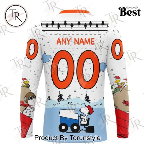 NHL Edmonton Oilers Special Peanuts Ice Skating Design Hoodie