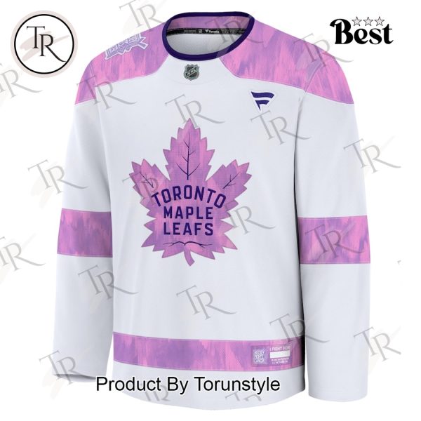 NHL Toronto Maple Leafs 2024 Hockey Fights Cancer Practice Jersey – White