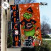 NFL Carolina Panthers Football Grinch Welcome Christmas Garden Flag – Custom Name