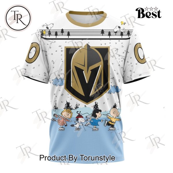 NHL Vegas Golden Knights Special Peanuts Ice Skating Design Hoodie