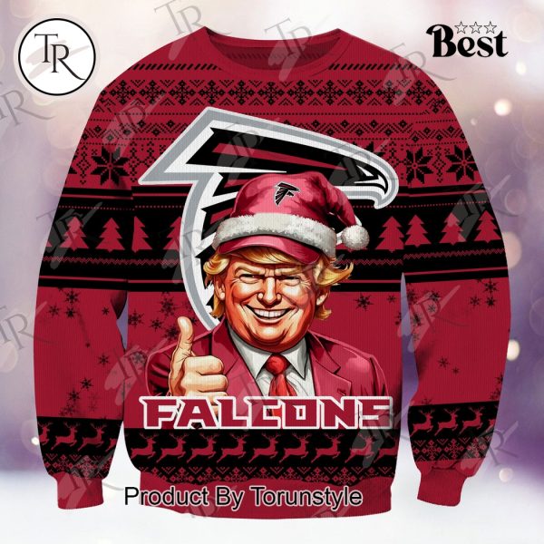 Atlanta Falcons Christmas Donald Trump Knitted Sweater