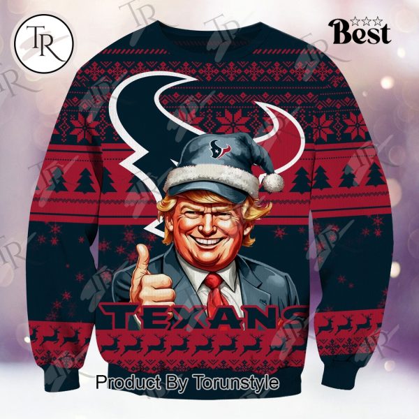 Houston Texans Christmas Donald Trump Knitted Sweater